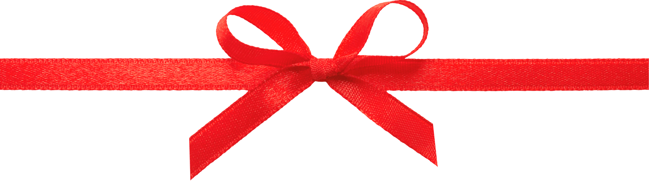Red bow and ribbon line.